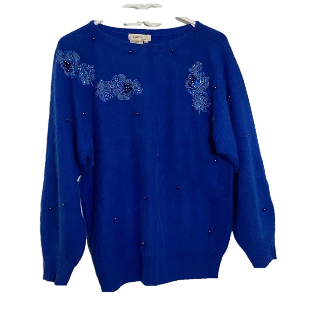 EATON lambswool pullover women’s long sleeve sweater bohemian fairycore size  L